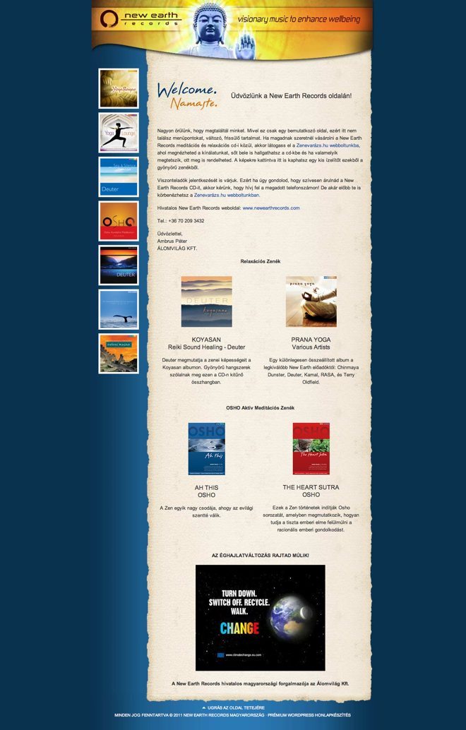 New Earth Records Magyarország ~ Prémium WordPress honlap